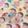 ちびまる子ちゃん　プチドロップステッカー　COJICOJI　ステーショナリー　ステッカー　シール　ぷくぷくシール　シール帳