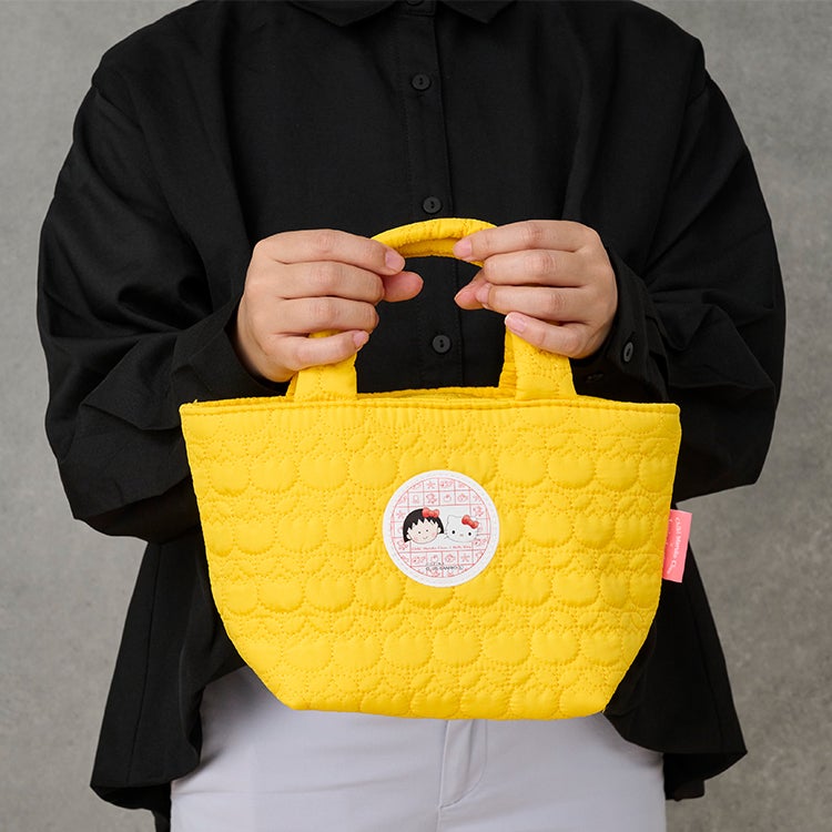 ちびまる子ちゃん×サンリオキャラクターズ キルティングランチバッグ　お弁当バック　ミニトートバック
