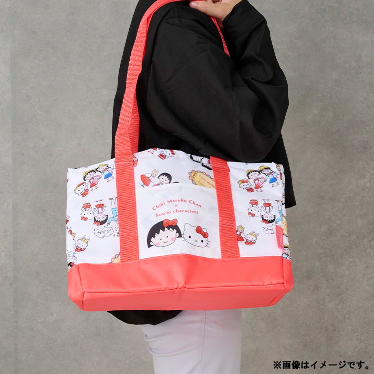 ちびまる子ちゃん×サンリオキャラクターズ 巾着式レジカゴ用保冷バッグ　レジ　スーパーかご