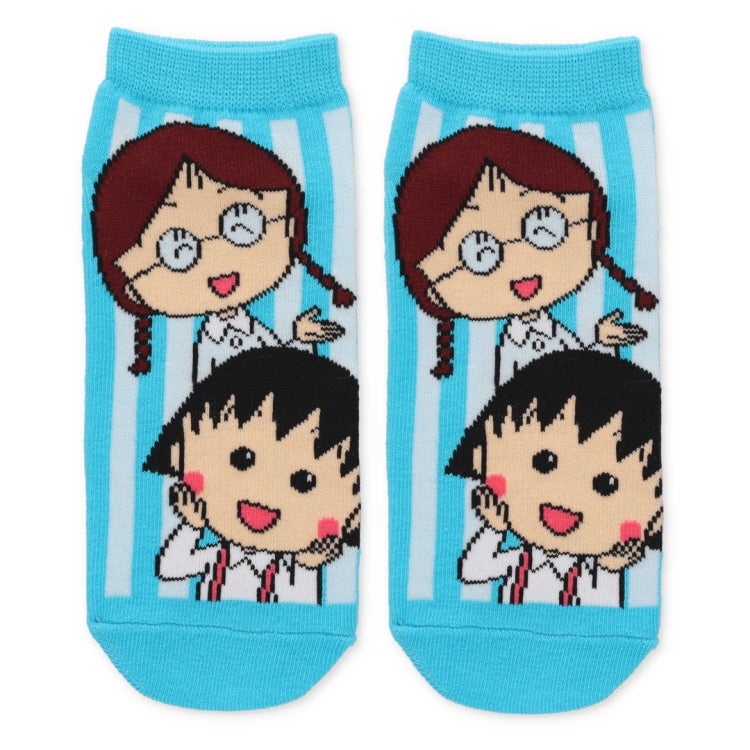 ちびまる子ちゃん　キャラックス　大人靴下　たまちゃん　ストライプ