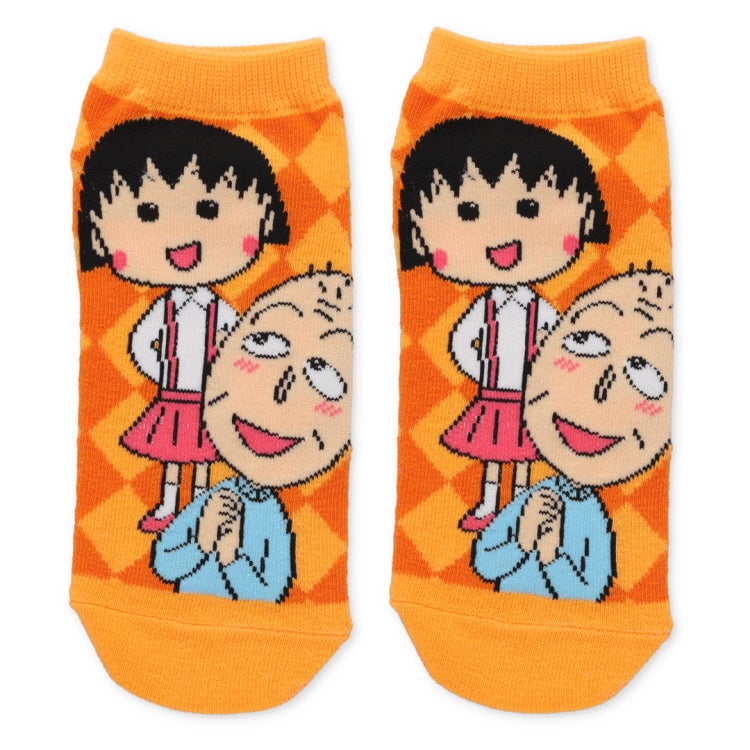 ちびまる子ちゃん　キャラックス　大人靴下　まる子＆友蔵/ダイヤ