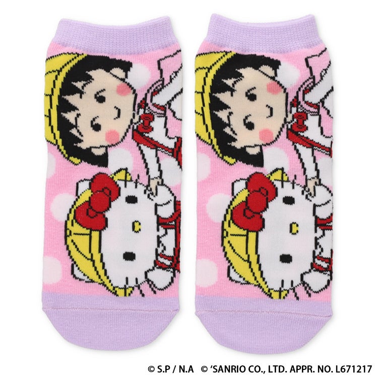ちびまる子ちゃん×サンリオキャラクターズ キャラックス　ハローキティ　大人靴下