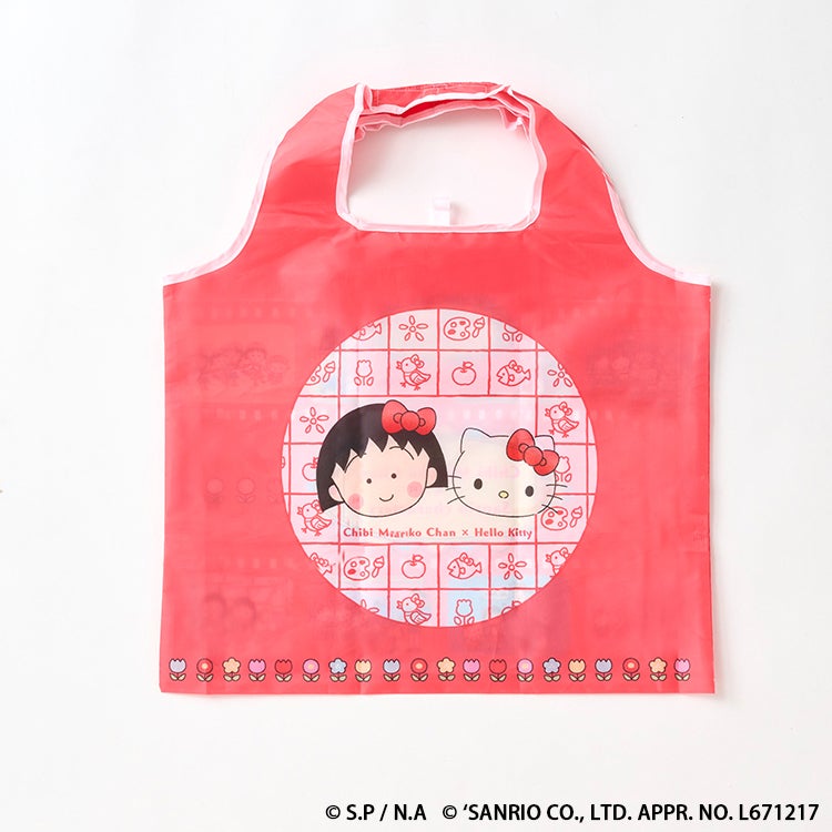 ちびまる子ちゃん×サンリオキャラクターズ ショッピングバッグ　キティちゃん　エコバック　買い物バック　収納