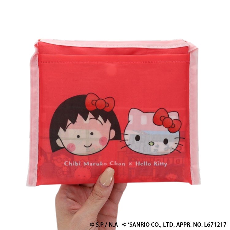 ちびまる子ちゃん×サンリオキャラクターズ ショッピングバッグ　キティちゃん　エコバック　買い物バック　収納