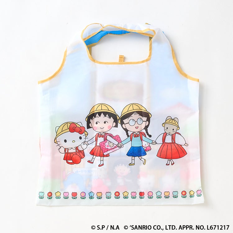 ちびまる子ちゃん×サンリオキャラクターズ ショッピングバッグ　キティちゃん　エコバック　買い物バック　収納　みつや　甘味処