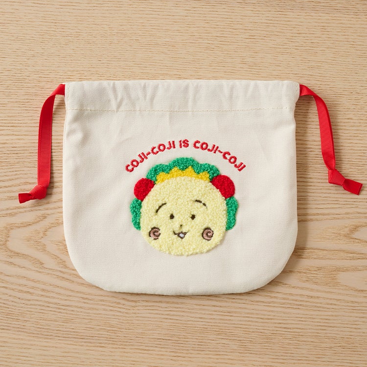 【コジコジ】サガラ刺繍巾着ポーチ　化粧ポーチ　小物入れ　コジコジ巾着