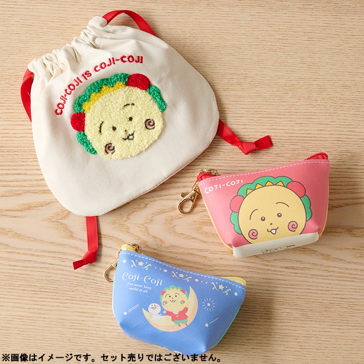 【コジコジ】サガラ刺繍巾着ポーチ　化粧ポーチ　小物入れ　コジコジ巾着