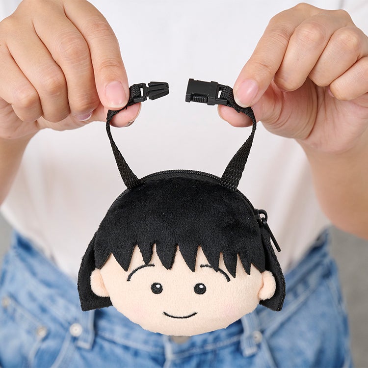 【ちびまる子ちゃん】フェイス型バッグチャーム ポーチ　キーホルダー　小物入れ