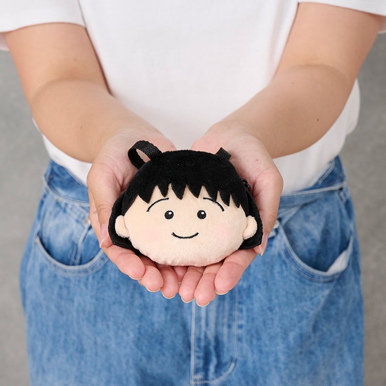 【ちびまる子ちゃん】フェイス型バッグチャーム ポーチ　キーホルダー　小物入れ