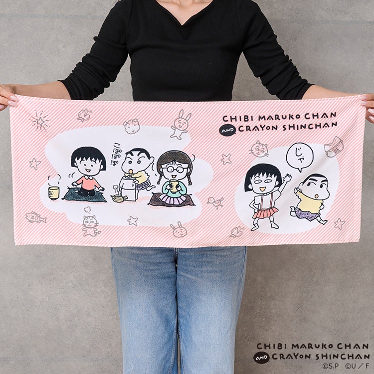ちびまる子ちゃん×クレヨンしんちゃん フェイスタオル（コポポポ）　コラボ