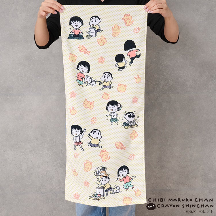 ちびまる子ちゃん×クレヨンしんちゃん フェイスタオル（ワンダフルライフ）　コラボ