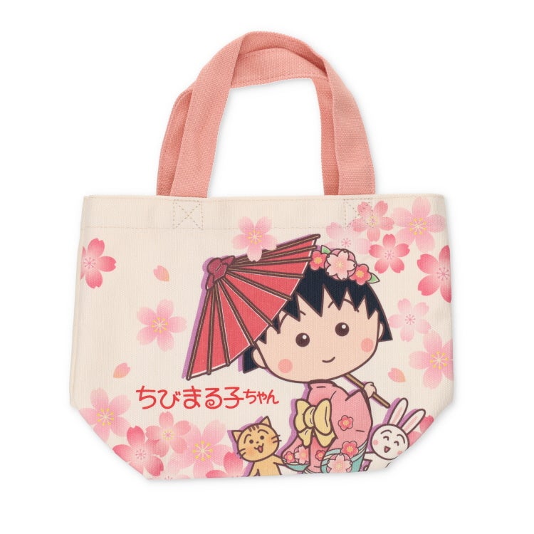 【ちびまる子ちゃん】ミニランチバッグ（桜）　買い物バッグ　ポーチ　ポケット