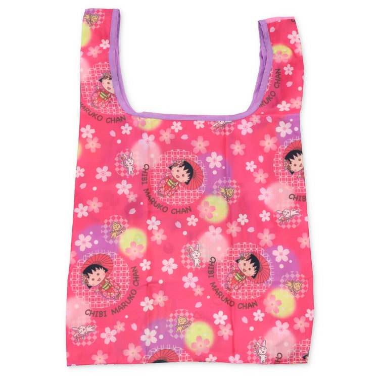 【ちびまる子ちゃん】エコバッグM（桜）　お買い物バッグ　ポーチ