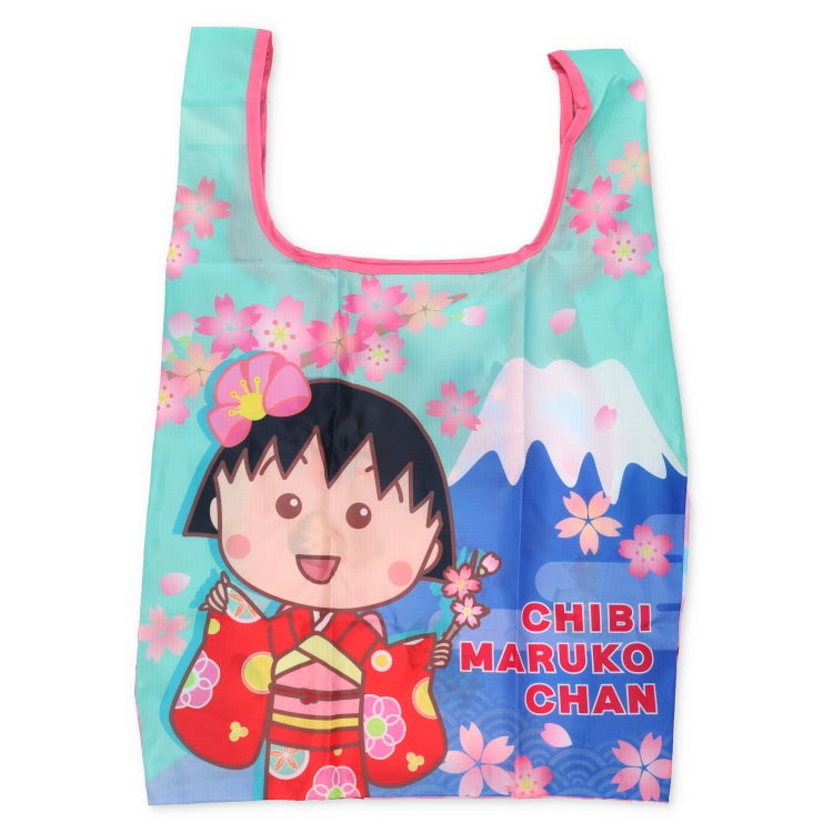  【ちびまる子ちゃん】エコバッグM（富士山）　お買い物バッグ　ポーチ