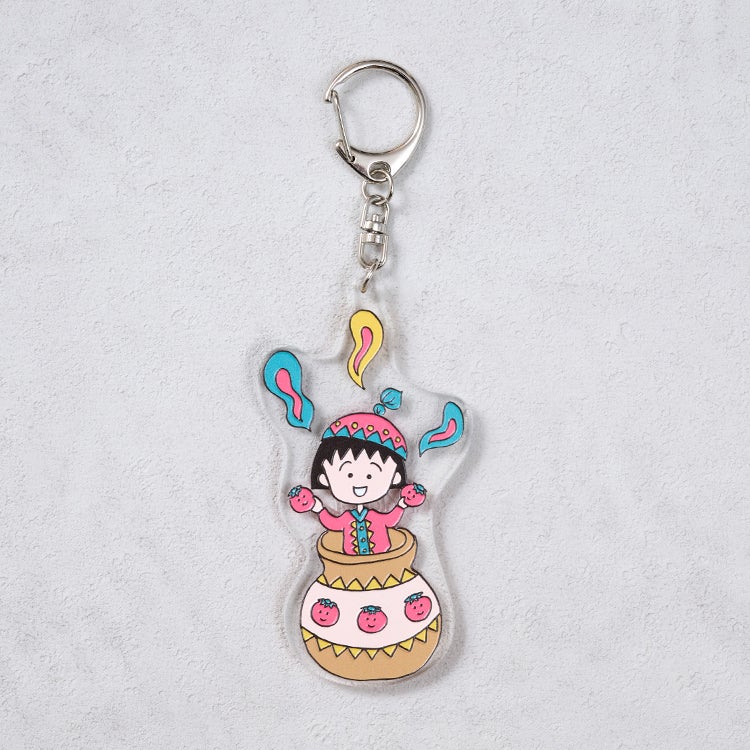 【ちびまる子ちゃん】アクリルキーホルダー（エキゾチック/いちご）　クリアキーホルダー