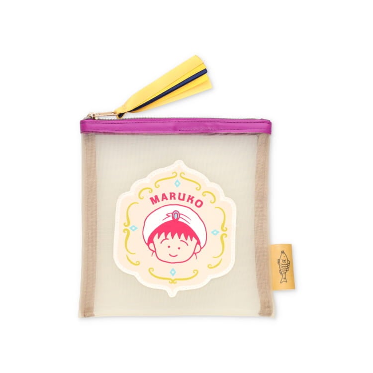 【ちびまる子ちゃん】メッシュポーチS（エキゾチック/ターバン）　小物入れ　ポーチ　化粧ポーチ