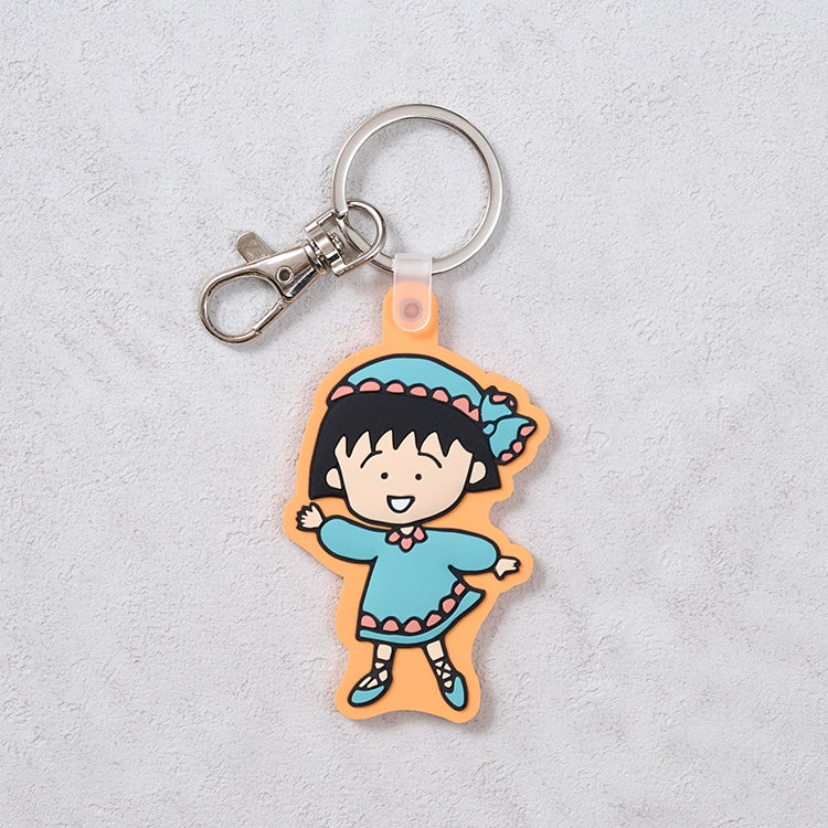  【ちびまる子ちゃん】ラバーキーホルダー（エキゾチック/オレンジ）　雑貨　小物