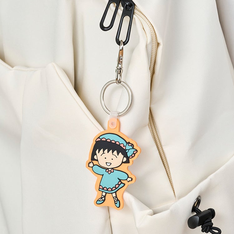  【ちびまる子ちゃん】ラバーキーホルダー（エキゾチック/オレンジ）　雑貨　小物