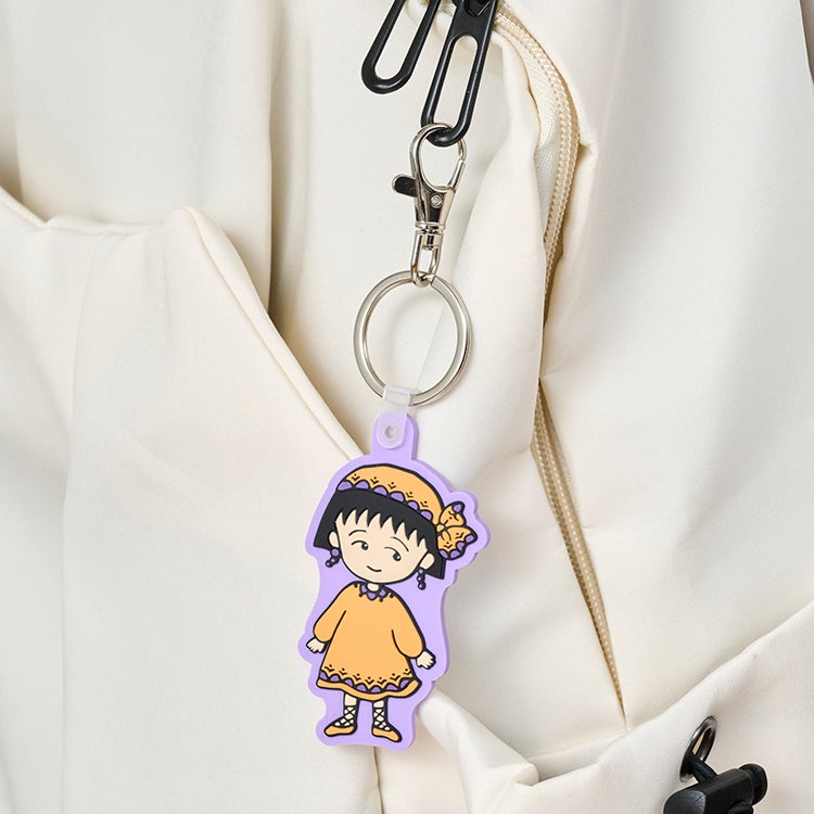  【ちびまる子ちゃん】ラバーキーホルダー（エキゾチック/パープル）　雑貨　小物