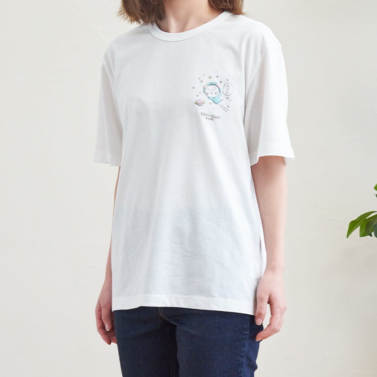 【コジコジ】COJI-COJI BABY ぷっくり 大人用Tシャツ（Mサイズ）　白T
