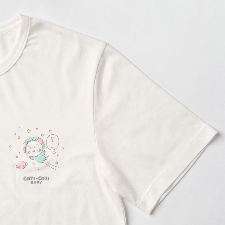 【コジコジ】COJI-COJI BABY ぷっくり 大人用Tシャツ（Lサイズ）　白T