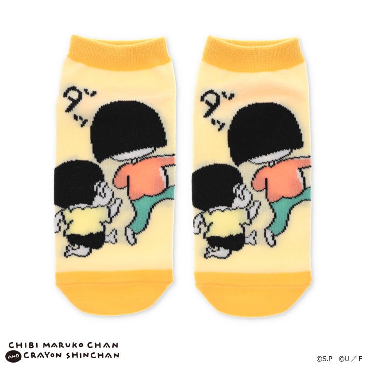 【ちびまる子ちゃん】ちびまる子ちゃん×クレヨンしんちゃん キャラックス（ダッ/YE）　靴下　キャラクター