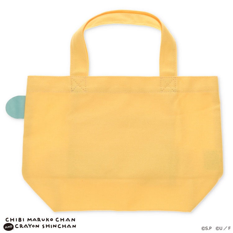 【ちびまる子ちゃん】ちびまる子ちゃん×クレヨンしんちゃん カラーマチ付きバッグ（KV/YE）　トートバッグ　買い物バッグ　キャラクターバッグ
