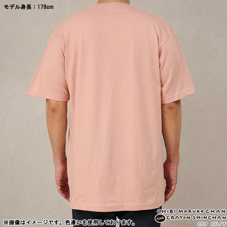 【ちびまる子ちゃん】ちびまる子ちゃん×クレヨンしんちゃん TシャツLサイズ （だれも見ない/BK）　キャラクター