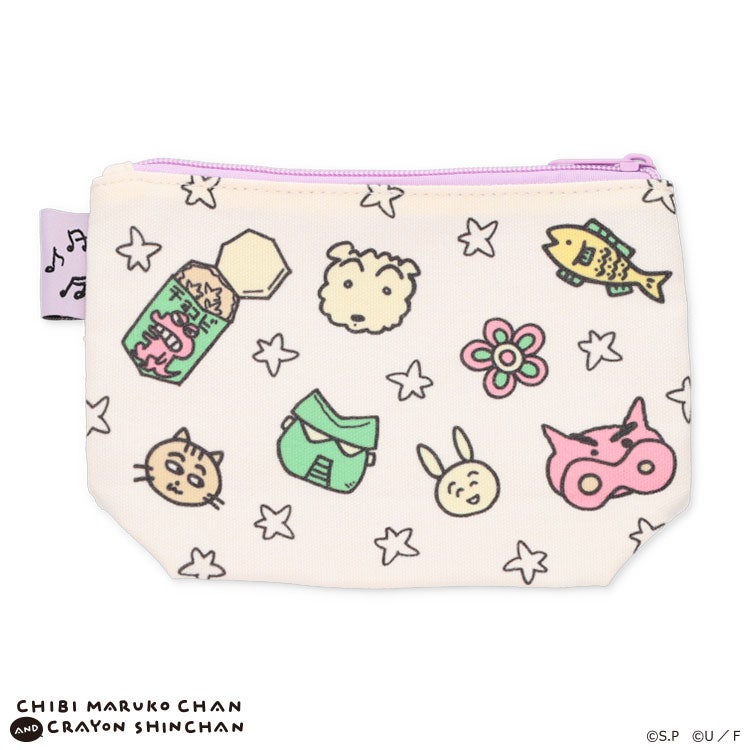 【ちびまる子ちゃん】ちびまる子ちゃん×クレヨンしんちゃん グッディポーチ（だれも見ない/PU　小物入れ　化粧ポーチ