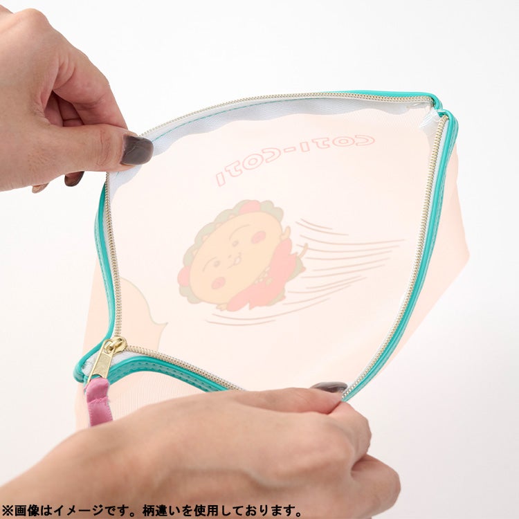 【コジコジ】メッシュポーチフラット（PK）　小物入れ　雑貨　ポーチ　化粧ポーチ　シール入れ　メッシュ　キャラクター　グッズ