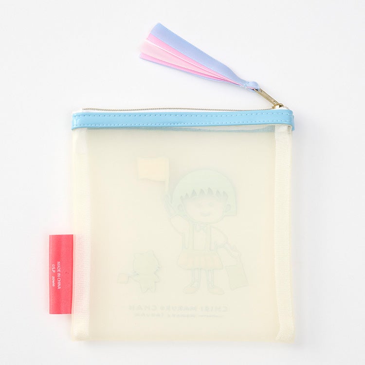 【ちびまる子ちゃん】メッシュポーチS（BL）　小物入れ　雑貨　ポーチ　化粧ポーチ　シール入れ　メッシュ　キャラクター　グッズ